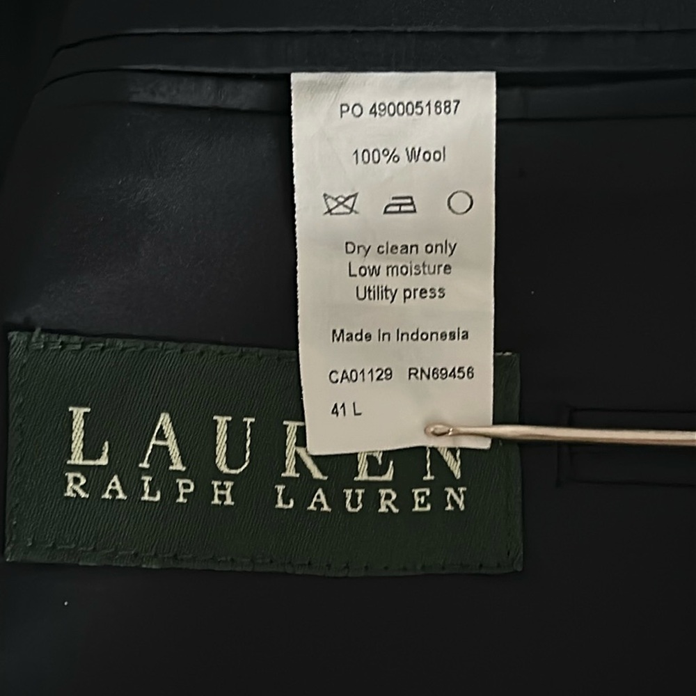 Lauren Ralph Lauren-Mens Blazer- Navy-Gold Buttons-Single Vent-Classic Size 41L - Picture 6 of 11